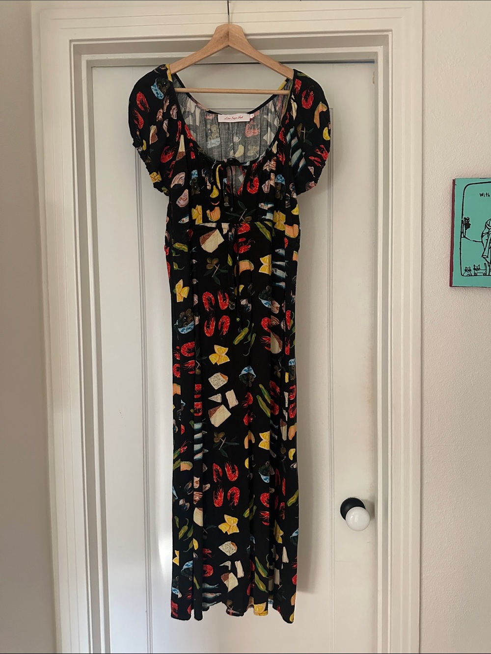 Lisa Says Gah Black Maxi Dress with Andie Print